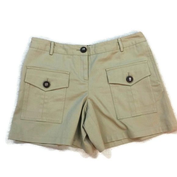 MILLY OF NEW YORK Front pockets khaki shorts - Picture 1 of 5